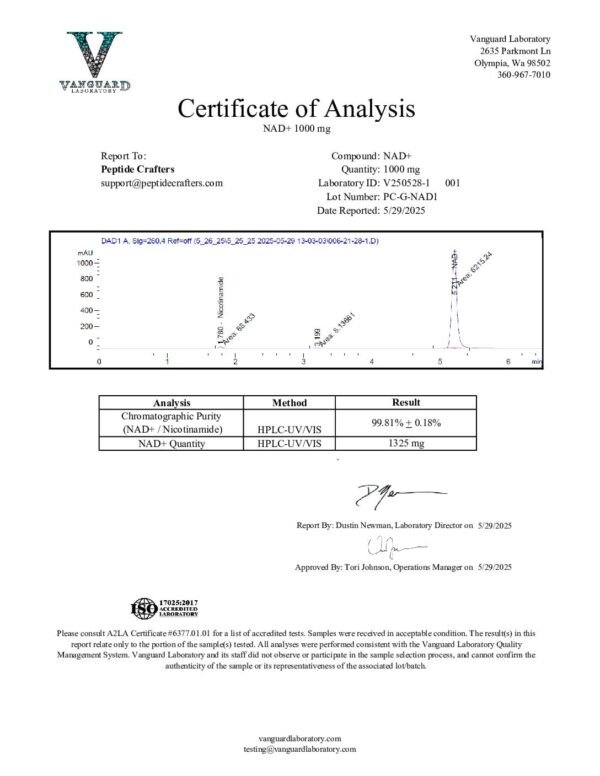 NAD+ (1200mg) Buffered – In large 8ml Vial [Lyophilized]