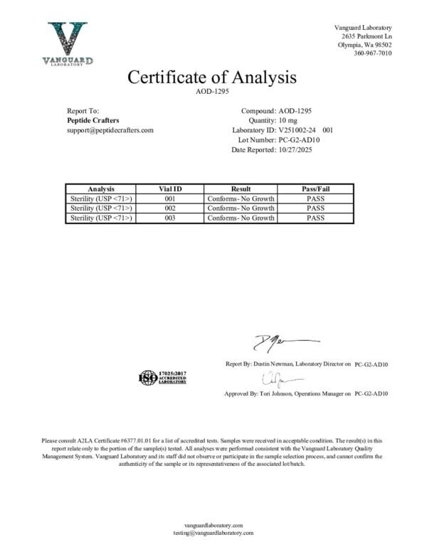 USP71-AOD-1295-10-mg-PC-G2-AD10-pdf.jpg AOD-9604 (10mg) – New Clear Non-Gel Formula | Mannitol-Free