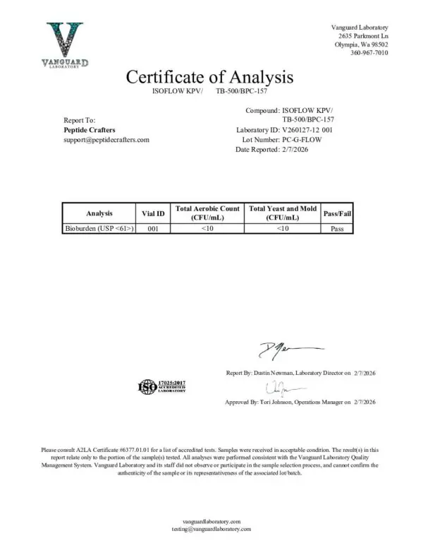 USP71-ISOFLOW-PC-G-FLOW-pdf.jpg ISOFLOW 30mg Large 8mL vial – KPV (10mg) + TB-500 (10mg) + BPC-157 (10mg)